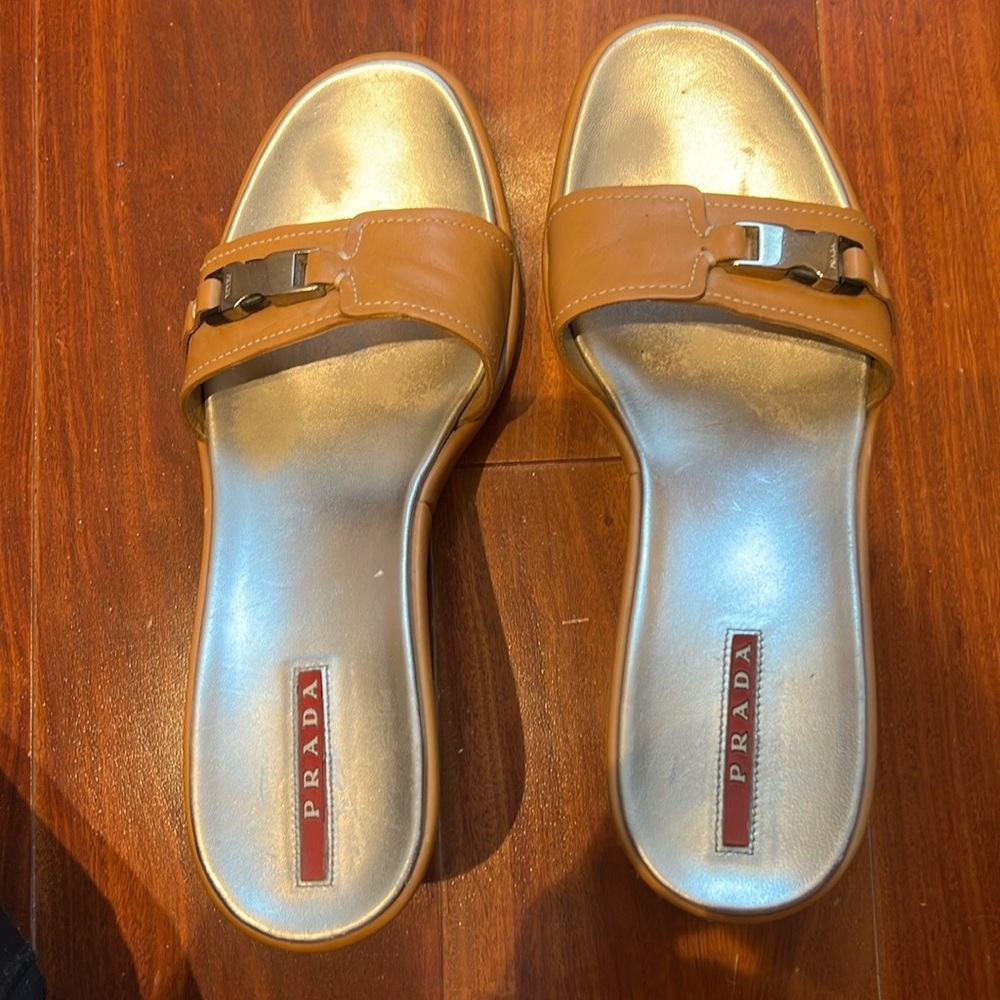 Prada wedge sandals.